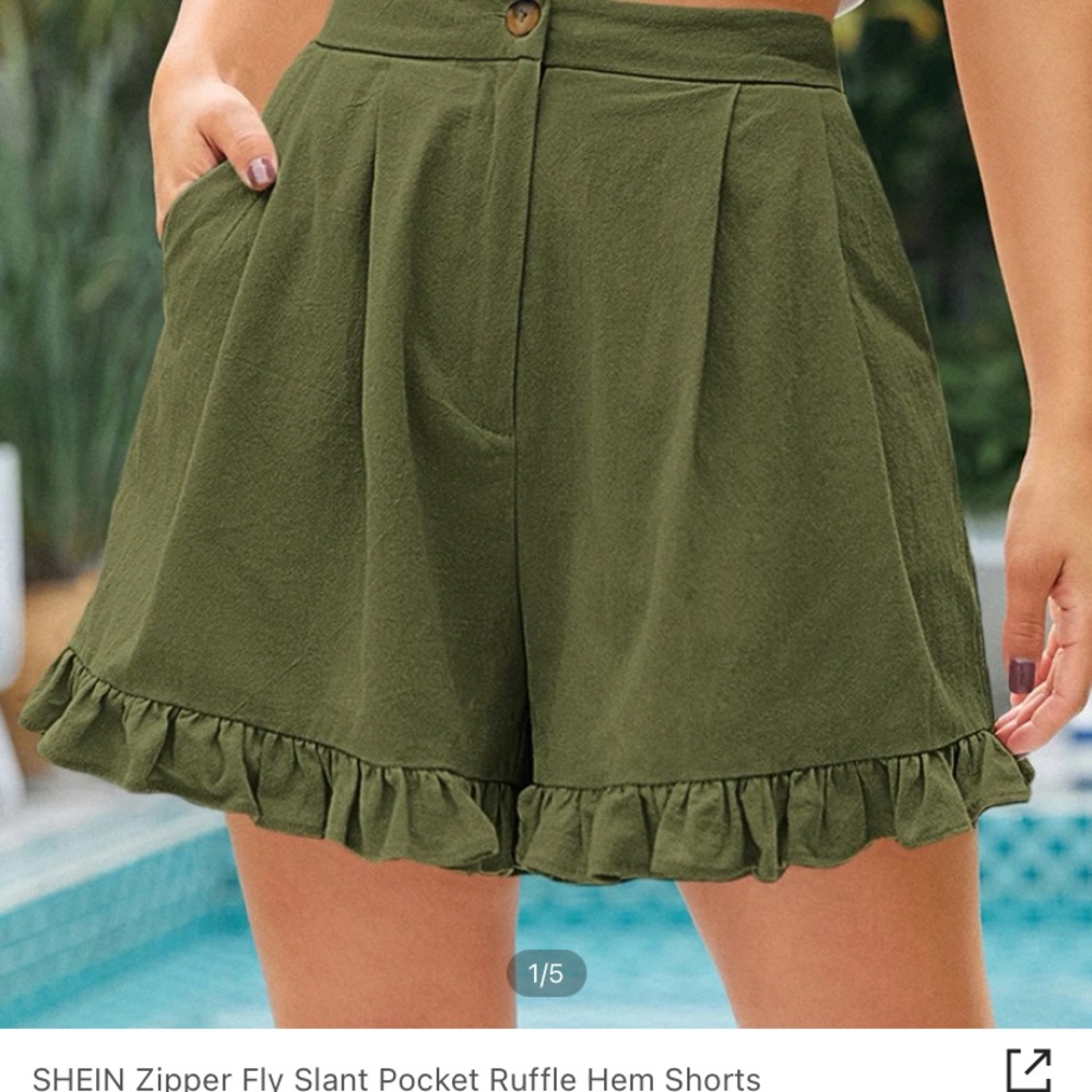 SHEIN navy green shorts